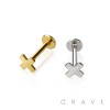 INTERNALLY THREADED "X" TOP 316L SURGICAL STEEL LABRET